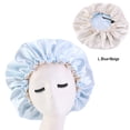 thumbnail image 1 of Double Layer Satin Shower Cap Large Chemotherapy Beauty Perm Cap With Adjustment Buckle for Hair Protective, 1 of 9