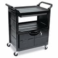 thumbnail image 4 of Rubbermaid Commercial Xtra Equipment Cart, 300-lb Cap, Three-Shelf, 20-3/4w x 40-5/8d x 37-4/5h, Black, 4 of 5