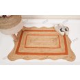 thumbnail image 4 of Natural Jute Hand Braided Area Rug Orange Scalloped Pattern Rectangle Rug, 4 of 5