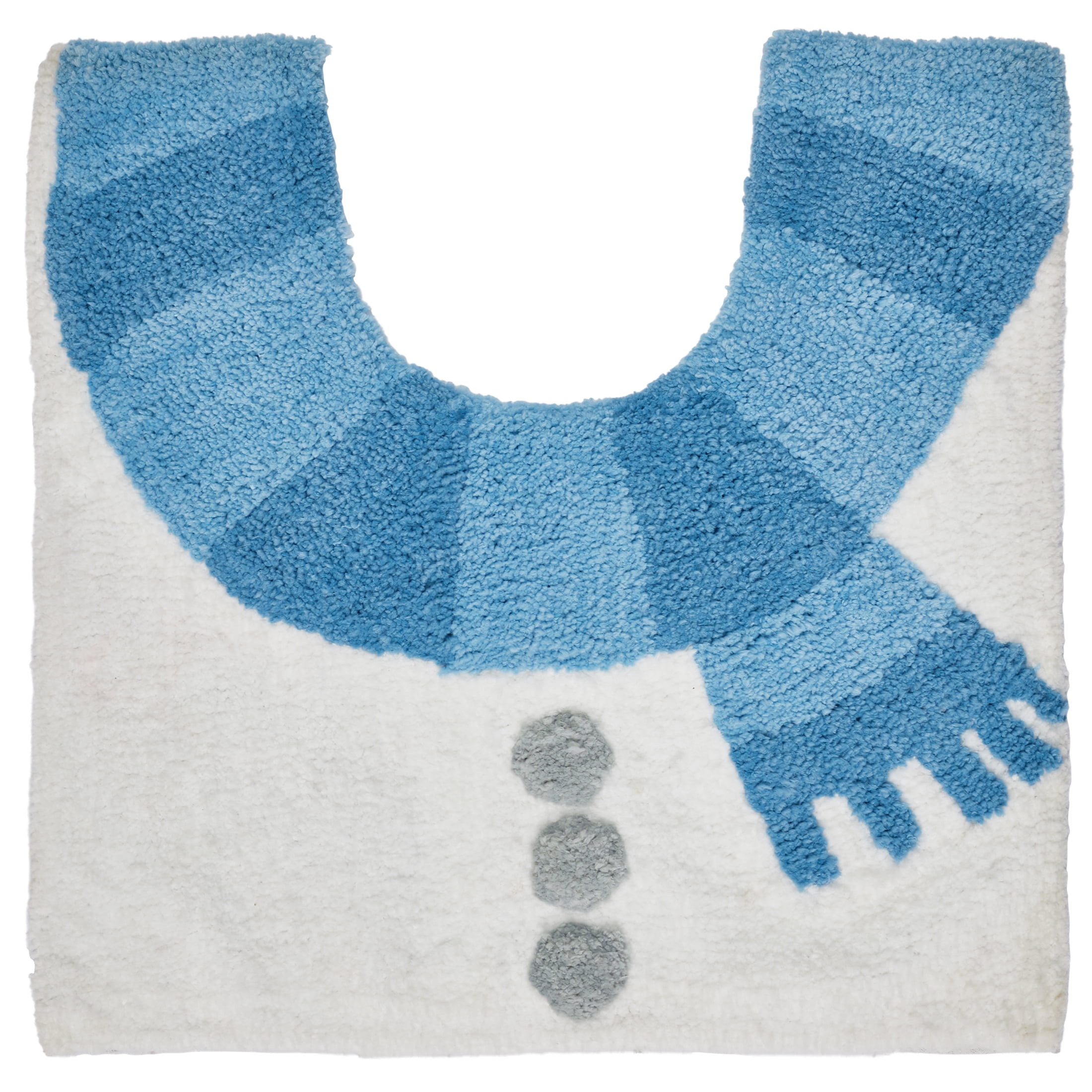 Holiday Time Snowman Blue Cotton/Polyester Bath Rug Set, Non-Slip, 3 Pieces