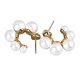 thumbnail image 5 of Pendientes Elegantes, IMitación de Aro de Cobre Pearl Exquisito Gold Smiling Mujeres Pendientes Hermosos para la Fiesta para Viajar, 5 of 7