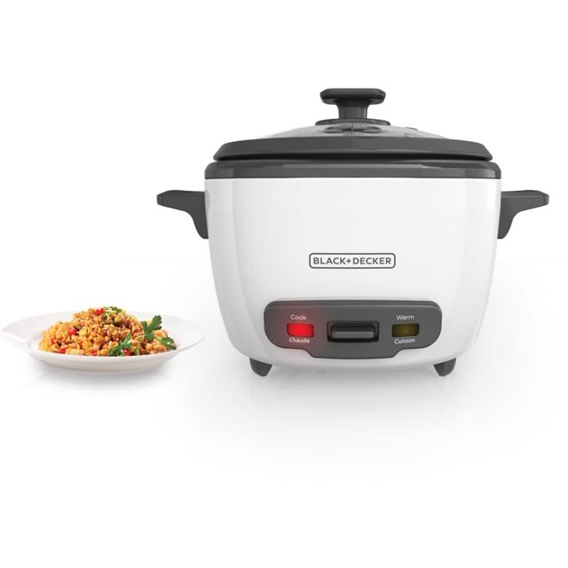 Black & Decker Non-Stick Rice Cooker & Steamer White, 16 Cups