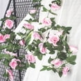 thumbnail image 4 of 4Pcs(32 FT) Artificial Rose Vine Fake Flower Garland Hanging Rose Ivy Hanging Baskets Wedding Arch Garden Background Decor (Red), 4 of 5