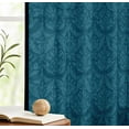 thumbnail image 5 of Vargottam Cotton Curtains for Windows - 3-in-1 Rod Pocket/Back Tab Short Window Drapes - Light Filtering Cotton Canvas Panels - Set of 2, 52"x63" - Leaves Print (Blue) b, 5 of 8