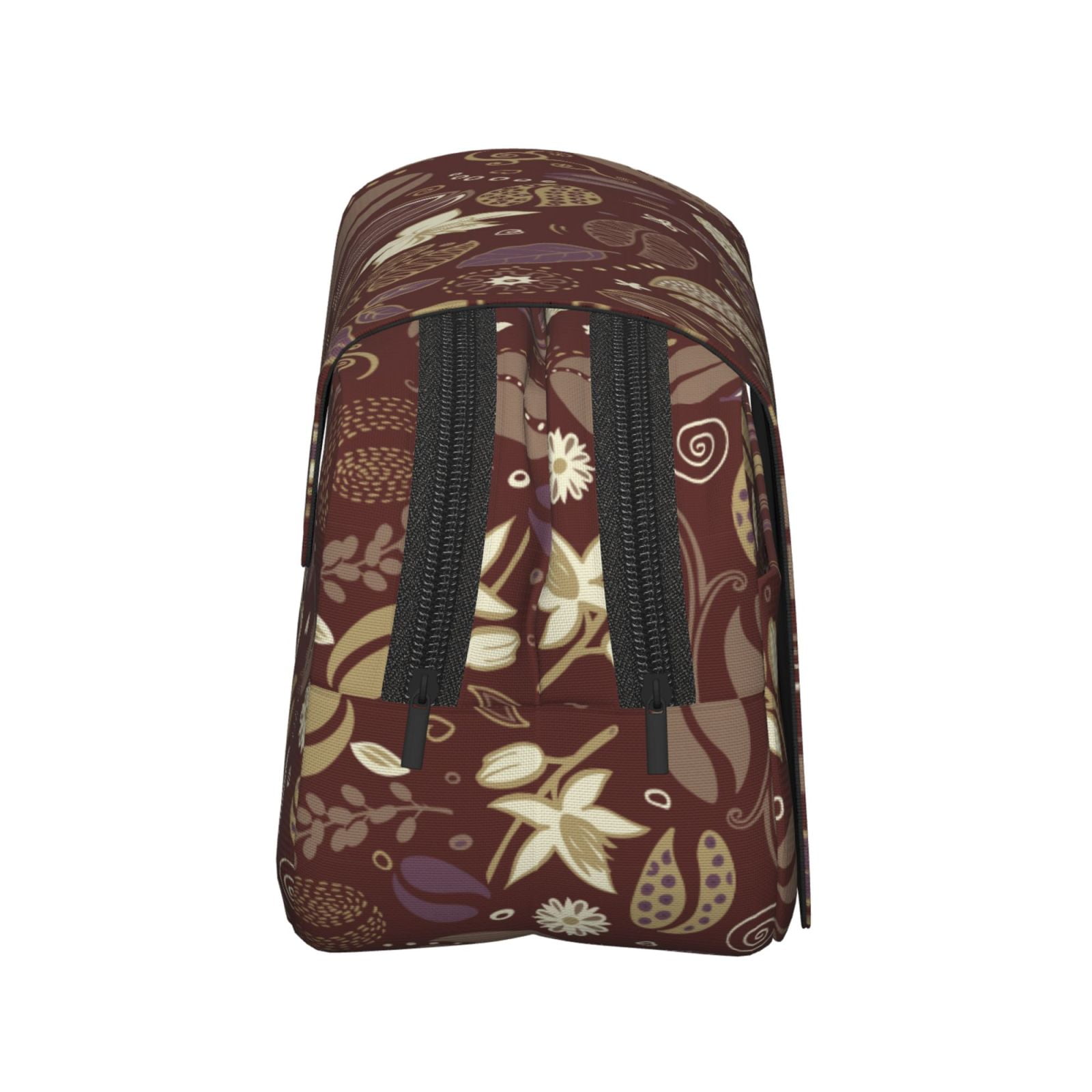 Rateoe Coffee and Flowers Pattern Double Clamshell Pen Case, Storage Organizer with Two Zipper Compartments– Holds Up to 50 Pencils & Pens