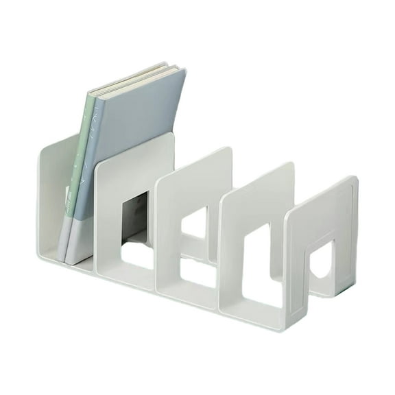 Multipurpose Book End Desk Book Stand 4 Compartments Desk Book Organizers Book Tabletop Magazine Book Stand 32x13x14cm