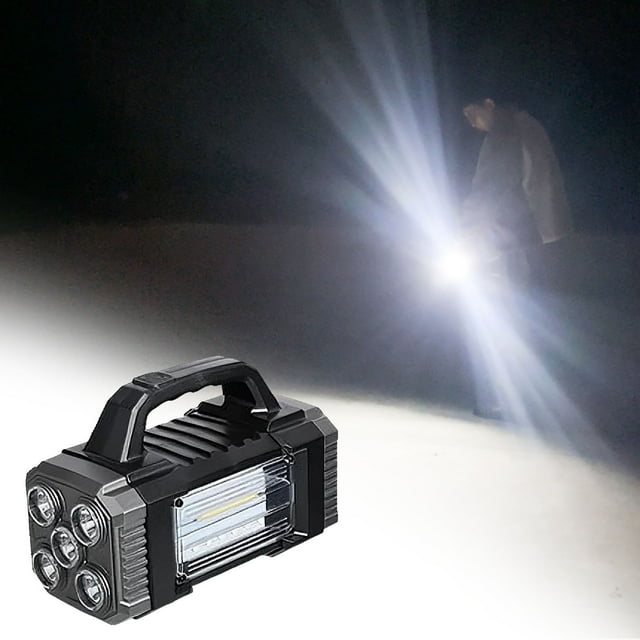 EGNMCR Strong Light Flashlight Outdoor Long-range Handheld Searchlight Solar Charging Flashlight Household Handheld Light Strong handheld light
