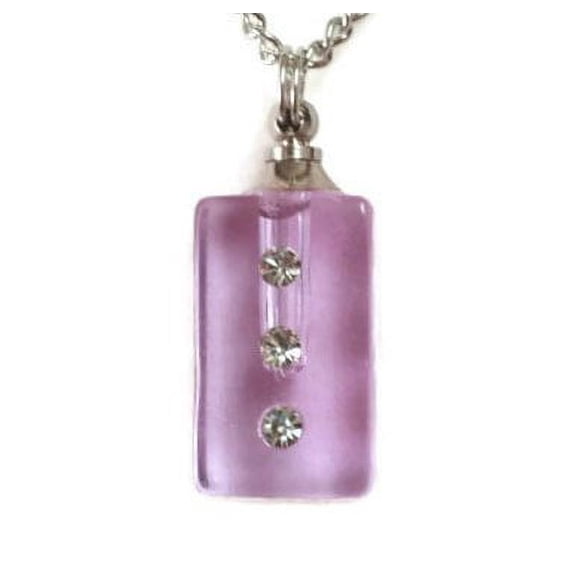 Lavender Crystal with Rhinestones CREMATION URN with Velvet Pouch & Fill Kit