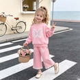 thumbnail image 2 of enyan Baby Girl Clothes Fall Winter Long Sleeve Top and Jogger Pants Set Casual Daily Outfits for Toddler Girl Red，2-3 Years, 2 of 7