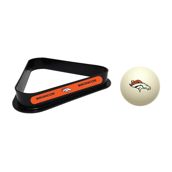 Imperial Denver Broncos Cue Ball & Rack Set