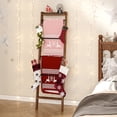 thumbnail image 2 of Blanket Ladder Shelf for Living Room, Decorative Quilt Rack with Storage Shelf, 6-Tier Farmhouse Ladder Holder Organizer with 4 Removable Hooks for Bedroom, Rustic Brown and Black, 2 of 7