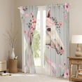 thumbnail image 3 of Erosebridal Chic White Horse Black Out Curtains for Kids Girls, Pink Floral Flower Curtains Pack of 2 (42x63 Each), 3 of 6