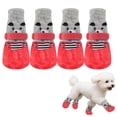 thumbnail image 3 of 4pcs Dog Cat Boots Shoes Socks Waterproof Dog Shoes RainSnow Dog Booties Anti-Slip Dog Sock Shoes with Adjustable Drawstring for Small Puppy, 3 of 10