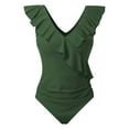 thumbnail image 4 of One Piece Swimsuit Women Bikinis for Women Women's Swimsuits Cute Bathing Suit Ruffle V Neck Swimwear, 4 of 5