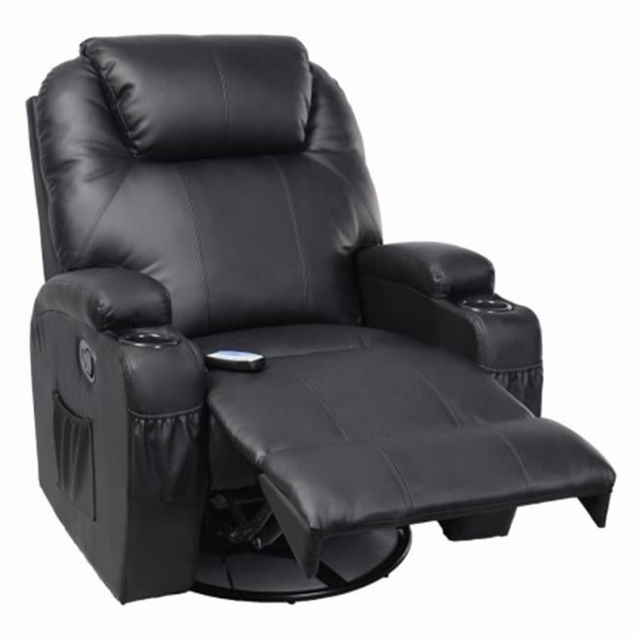Relaxzen 8-Motor Massage Recliner with Lumbar Heat and Ottoman