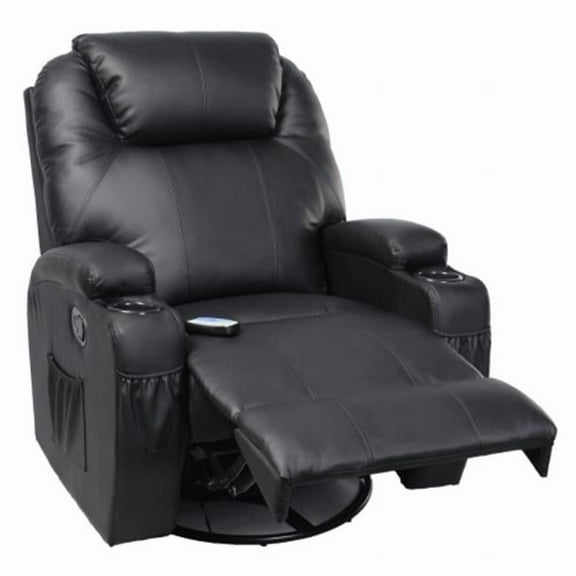 CB15405 Ergonomic Heated Massage Recliner Sofa Chair Deluxe Lounge Executive with Control, Black