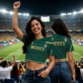 thumbnail image 2 of 2026 New Mexico Soccer Jersey Women, Printed Mexico National Team Design, Mexican Jersey Soccer Crop Top, Mens V-Neck Short Sleeve Match Day Athletic Casual Football Shirt for Adult, 2 of 6