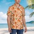 thumbnail image 5 of Xecao Squirrel And Mushroom print Hawaiian shirt - a stylish short-sleeve button-down for men, perfect for casual beach and tropical outings., 5 of 9