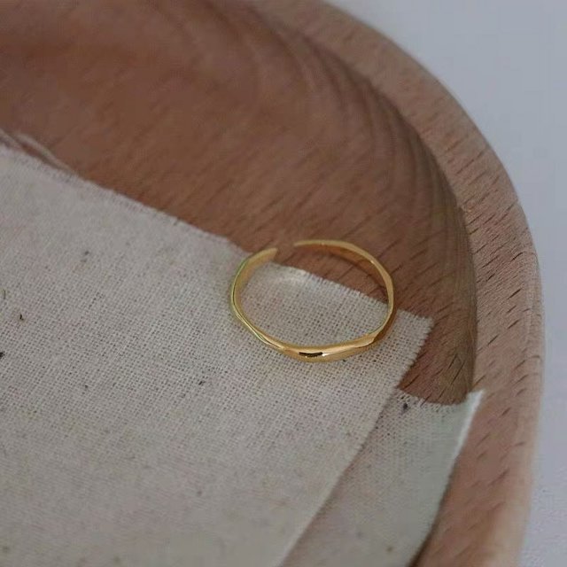 BF CLUB-Anillo de Plata de Ley 925 para mujer, sortija geométrica hecha a mano, Irregular, oro estrecho, regalo de fiesta y Navidad