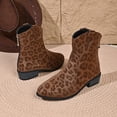 thumbnail image 5 of Women's Casual Chunky Heel Short Boots, Suede Leopard Print Fashion Design with Breathable Lining, Trendy Booties for Daily Party Gift, 5 of 7
