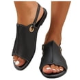 thumbnail image 2 of IUJSOY Sandals for Women One Band Slip-on Open Toe Flats Adjustable Strap Casual Beach Slides, 2 of 5