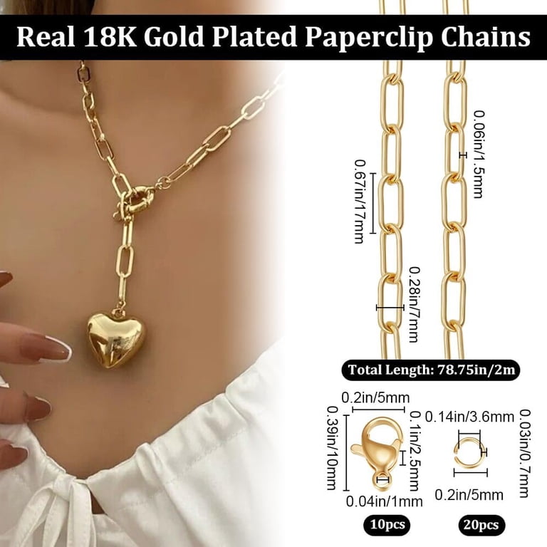 Coiris 33ft Stainless Steel Cable Link Chains Findings Fit for Jewelry Making &DIY (SC-1025-A
