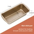 thumbnail image 3 of 1 Pack Non Stick Loaf Pan, Toast Baking Muffin Pans Mold with Silicone Spatula and Food Brush Sets, 7.6 x 3.7 Inches Rectangle Baking Tray (Gold), 3 of 7