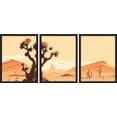 thumbnail image 2 of PixonSign Framed Canvas Print Wall Art Set - Joshua Tree Desert Landscape Art - Set of 3 California Desert Cactus Southwest Wall Décor for Living Room, Bedroom - 11"x14" Panels Black, 2 of 5