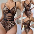 thumbnail image 2 of Gibobby Conjunto de lencería Sexy Conjuntos de Lencería Sexy para Mujer Brasier de Encaje Flores Sujetador Abierto Tanga G-String Thong Ropa Interior Pijama(Marrón, G), 2 of 5