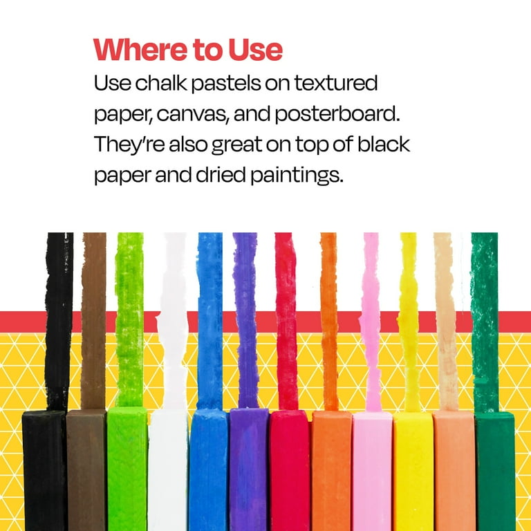 School Smart Chalk Pastels, Soft Art Supplies, Assorted Colors