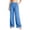 Blue, variant on Long Pants for Women Trendy Side Fringe Drawstring Lounge Pants Loose Elastic High Waist Vacation Pants