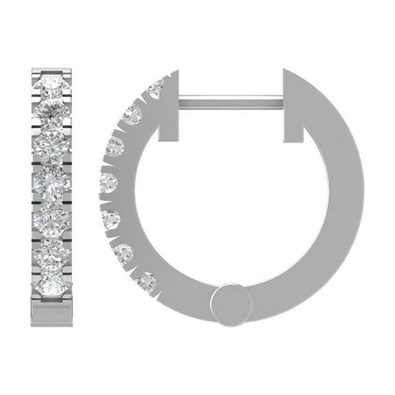 ARAIYA FINE JEWELRY Sterling Silver Diamond Hoop Earrings (3/8 cttw, I2-I3 Clarity, I-J Color)
