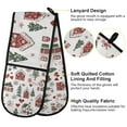 thumbnail image 2 of Yayeee Double Oven Mitt Kitchen Heat Resistant Baking 35" x7" Quilted Glove, Red Nordic Christmas, 2 of 6