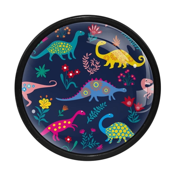 4 Pcs Dinosaur Knobs for Kitchen Cabinet Cupboard Dresser Bookcase Drawer Pulls Handles Round Home Decor