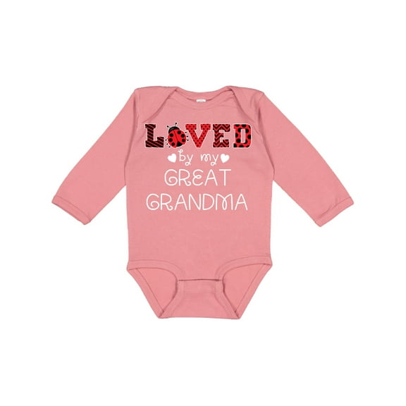 Inktastic Loved by My Great Grandma Cute Ladybug Boys or Girls Long Sleeve Baby Bodysuit