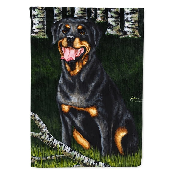 Carolines Treasures AMB1388CHF Backwoods Companion Rottweiler Flag Canvas House Size  Large multicolor