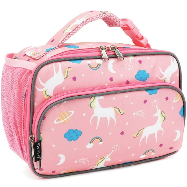 Lonchera FlowFly, bolsa blanda con aislamiento, minienfriador, unicornio rosa