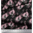 thumbnail image 2 of Soimoi Black Cotton Poplin Fabric Cage & Roses Floral Print Fabric by the Yard 56 Inch Wide, 2 of 3
