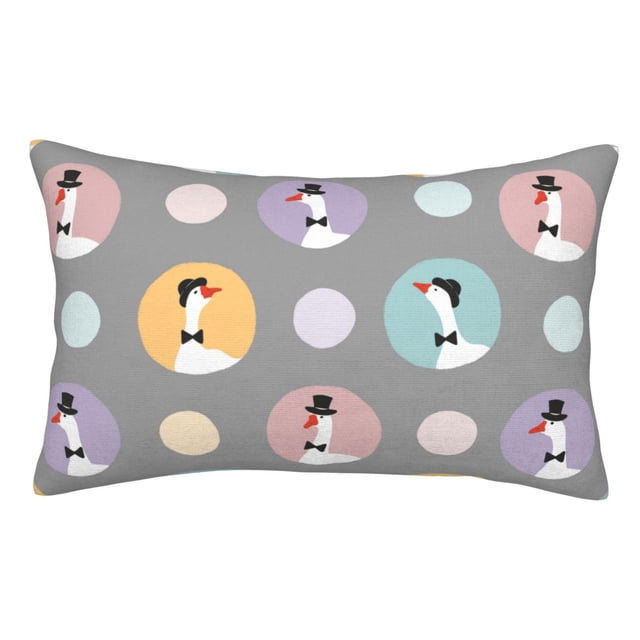 Balery Cute Geese Funda de Cojín Estampada, Regalos para Mujeres, Regalos de Amor para Ella, Regalos para Novia o Esposa, Funda de Almohada-16"x24"