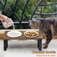 thumbnail image 3 of Cuencos para gatos Sunhoo de cerámica elevados con soporte de madera de 14 cm de ancho, 3 of 6