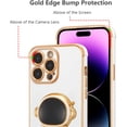 thumbnail image 4 of for iPhone 14 Pro Case Cute 6D Astronaut Case with Stand Function Luxury Plating Case Cover Slim Fit Soft TPU Shockproof Bumper Protective Electroplated Case for Girls Boys,6.1 inch,White, 4 of 12