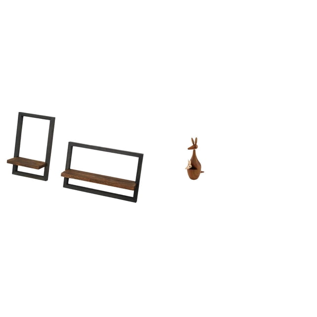 Estanterías Flotantes De Madera De Estilo Rústico Moderno Con Estatua De Figura De Animal, Ideales Para Exhibir En La Cocina, La Oficina, El Dormitorio, El Comedor O Como Librero.