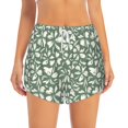 thumbnail image 2 of Pofeuu Flowers With Leaves Print Women's Athletic Shorts Running Workout Shorts Tummy Control Quick Dry Gym Shorts with Pockets Double layer sports shorts-X-Large, 2 of 7