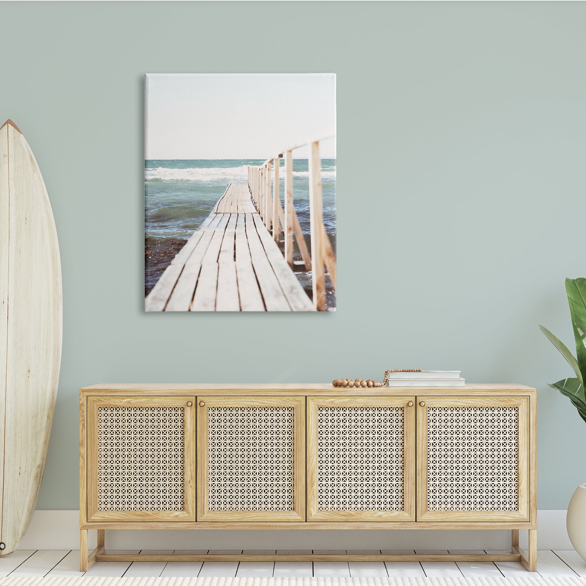 Stupell Industries Waterfront Beach Dock Private Pier Coastal Photography, 36 x 48, Design by Leah Straatsma