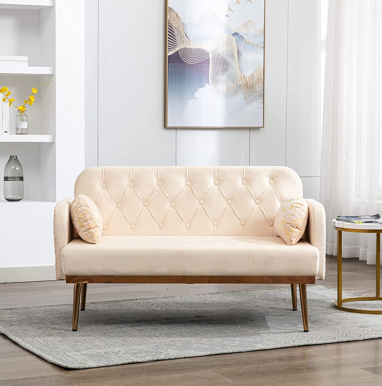 Velvet sofa small deals