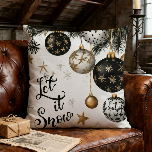 18x18 Inch Christmas Pillow Cover - Reversible Zippered Decorative Pillowcase for Couch & Bed, Fade-Resistant Holiday Home Decor