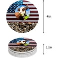thumbnail image 1 of FMSHPON Independence Day American Flag Rustic Wooden Plank Farm Firewood Set of 8 Round Coaster for Drinks, Absorbent Ceramic Stone Coasters Cup Mat with Cork Base for Coffee Table Bar Decor, 1 of 5