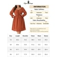 thumbnail image 6 of Unique Bargains Women's Plus Size Midi V Neck Tie Ruffle Babydoll Swiss Dots Boho Dress 4X Caramel, 6 of 6