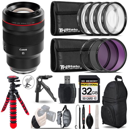 Canon RF 85mm f/1.2L USM Lens + MACRO  UV-CPL-FLD Filter - 32GB Accessory Kit