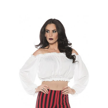 Pirate Crop Top Blouse White Adult Costume